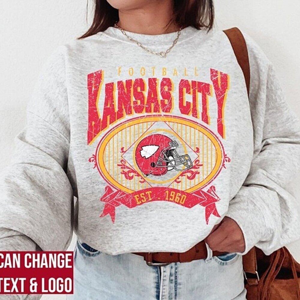 Kansas City Football NFL Sweatshirt Gift For Chiefs Fans Retro Crewneck